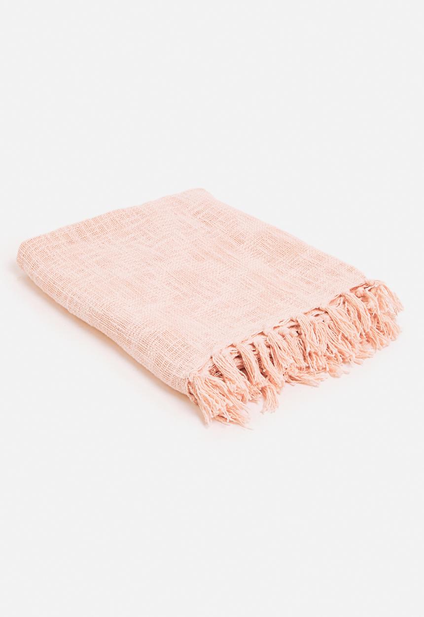 H&S - Calm cotton slub throw - pink