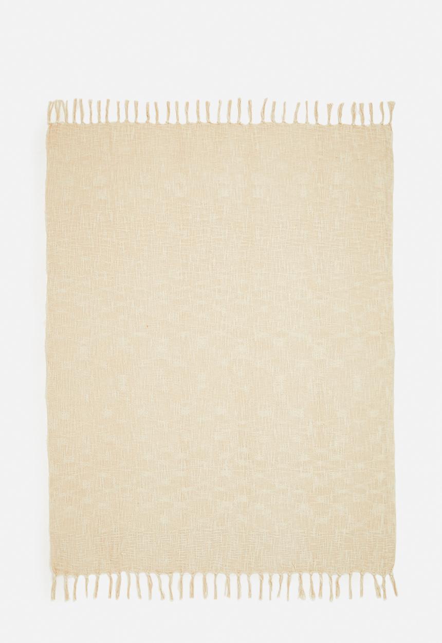 H&S - Calm cotton slub throw - natural