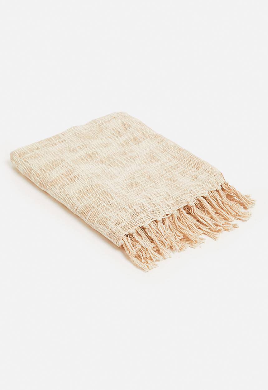 H&S - Calm cotton slub throw - natural