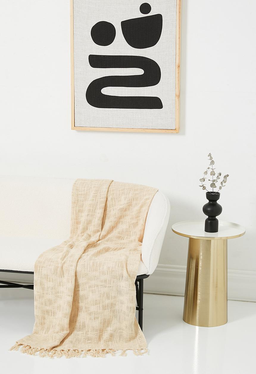 H&S - Calm cotton slub throw - natural