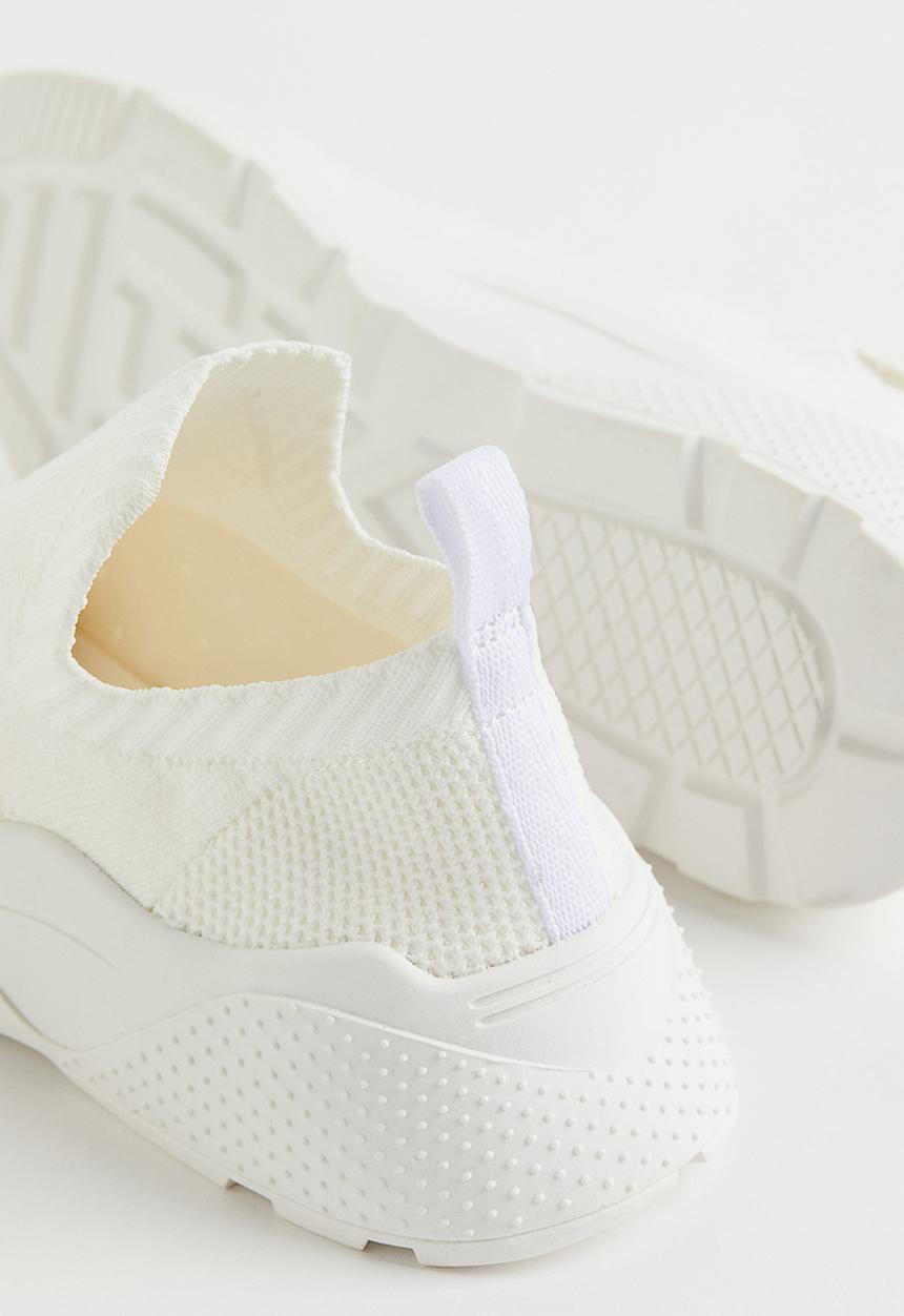 H&M - Fine-knit trainers - white