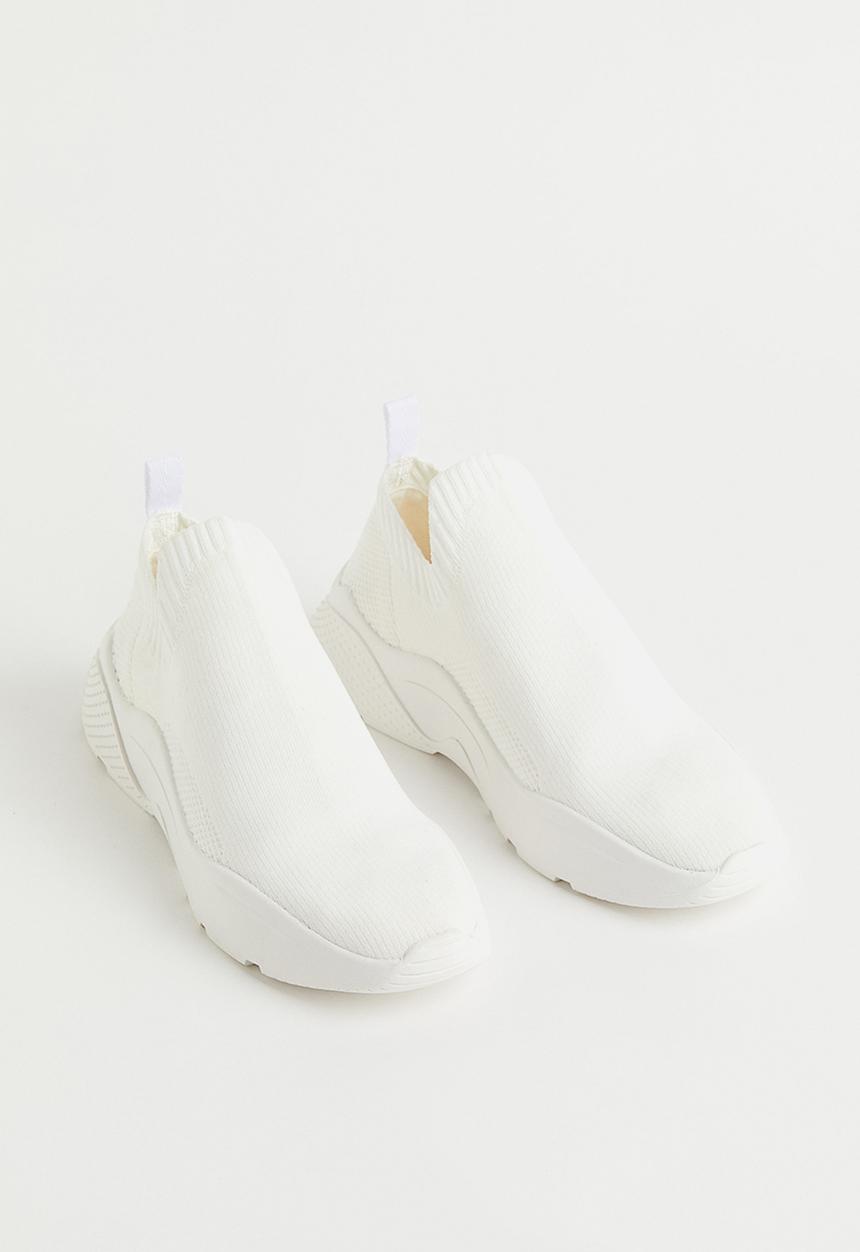 H&M - Fine-knit trainers - white