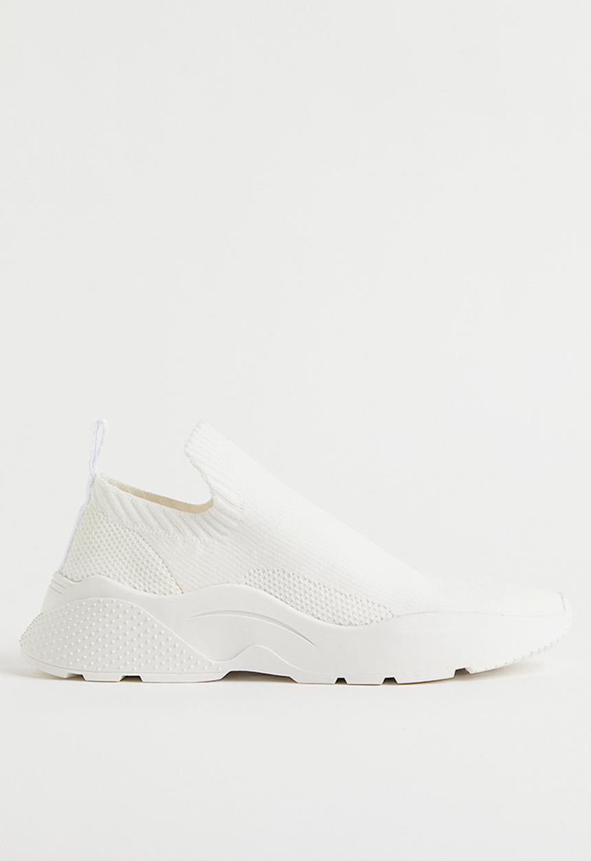 H&M - Fine-knit trainers - white