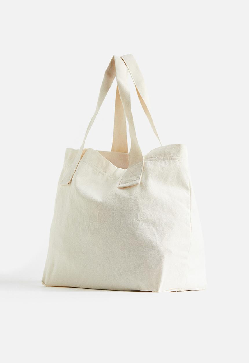 H&M - Canvas shopper - white