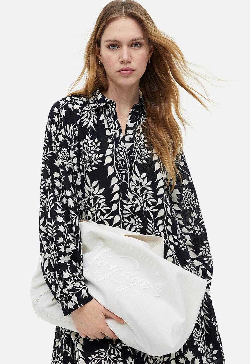 H&M - Canvas shopper - white