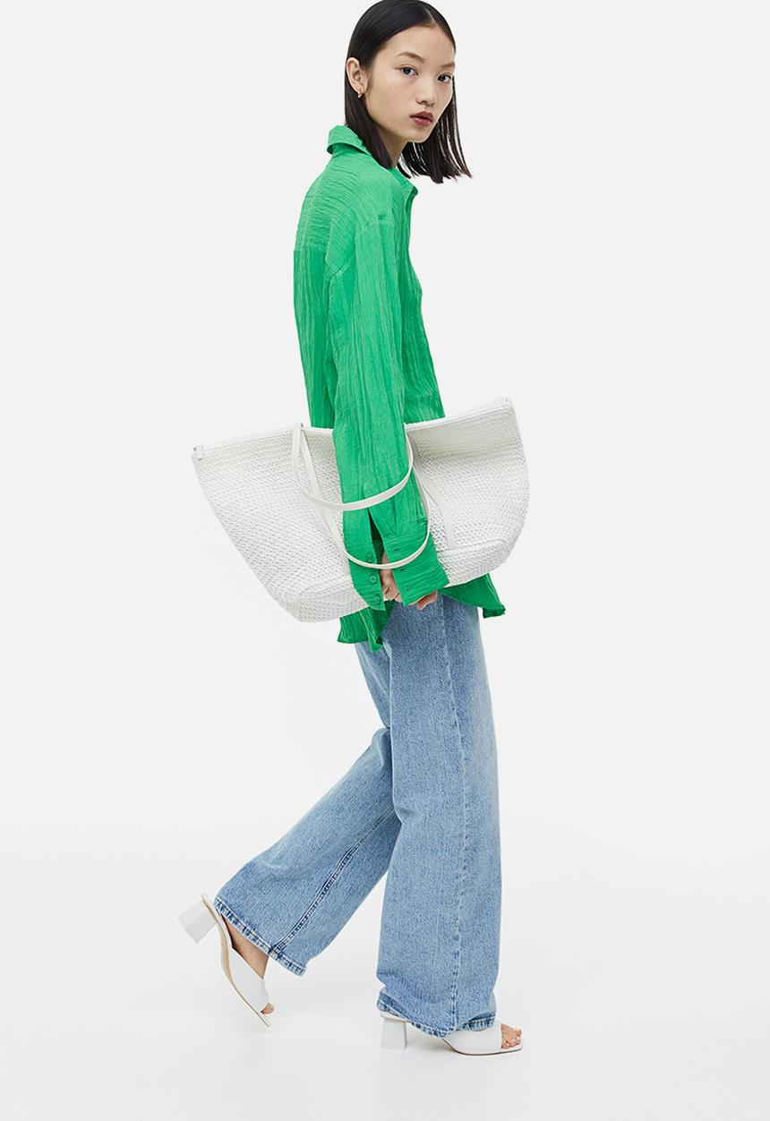 H&M - Straw shopper - white