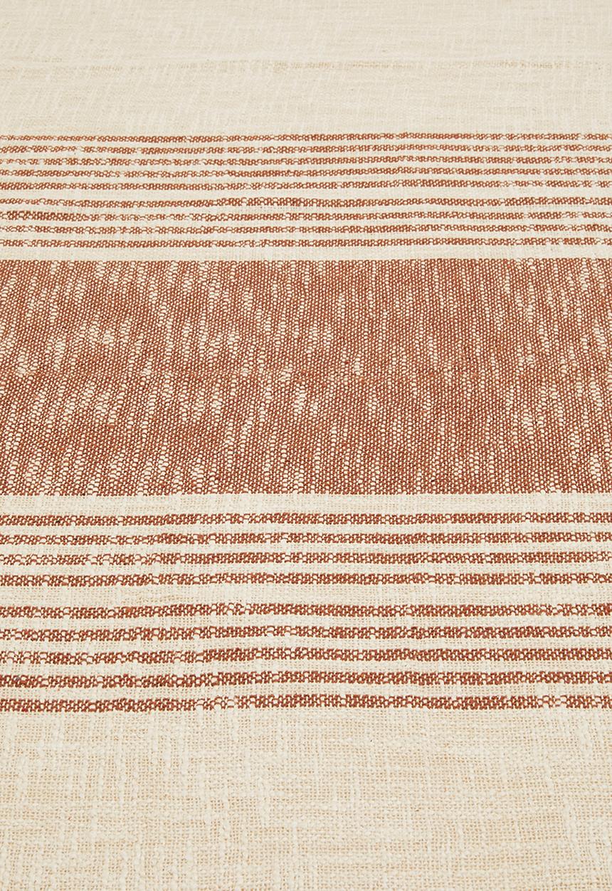 H&S - Ezra striped cotton throw - terracotta
