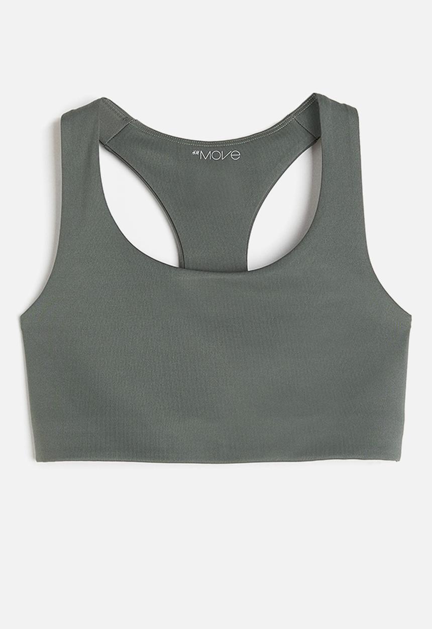 H&M - Drymove™ medium support sports bra - dark khaki green 