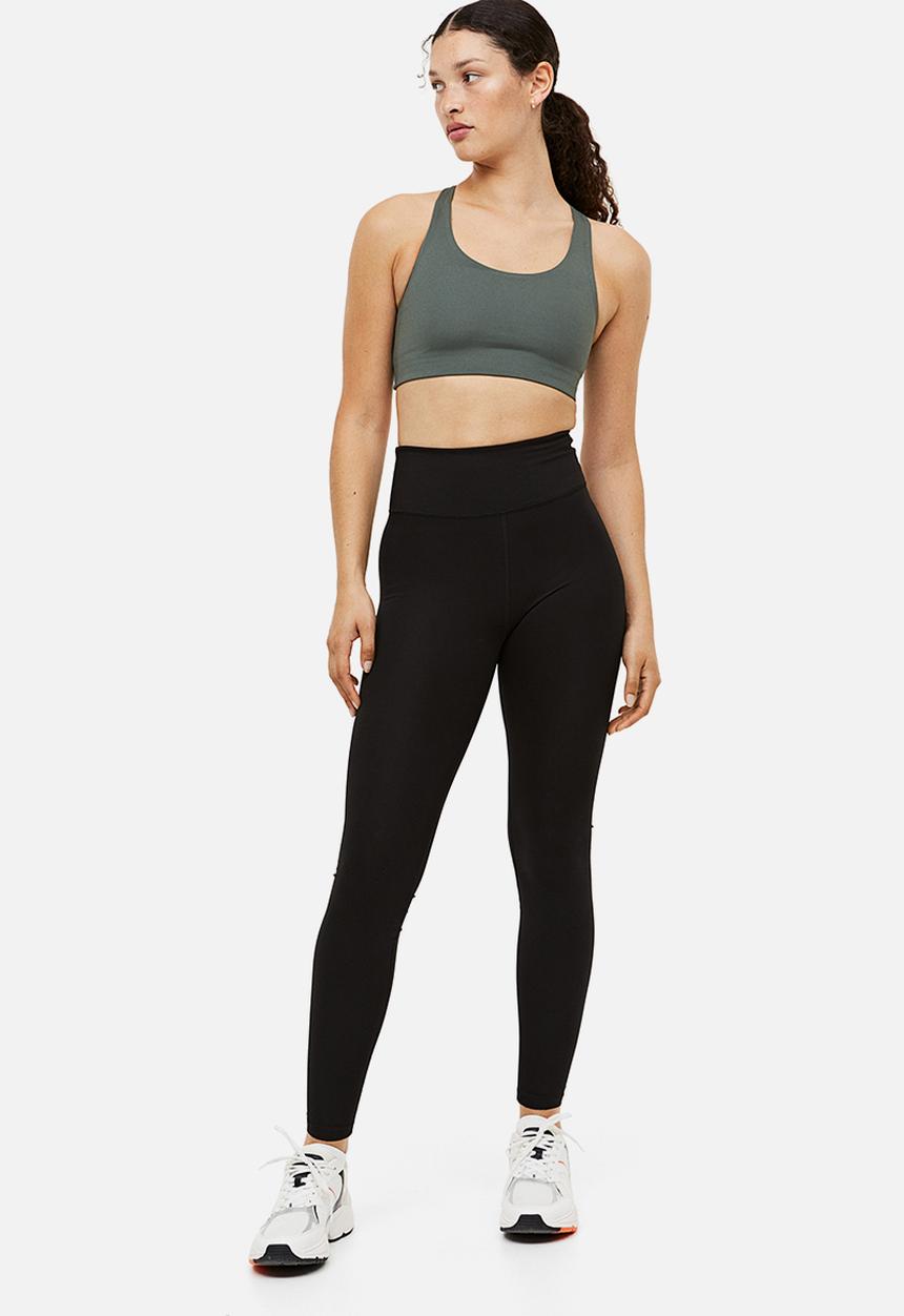 H&M - Drymove™ medium support sports bra - dark khaki green 