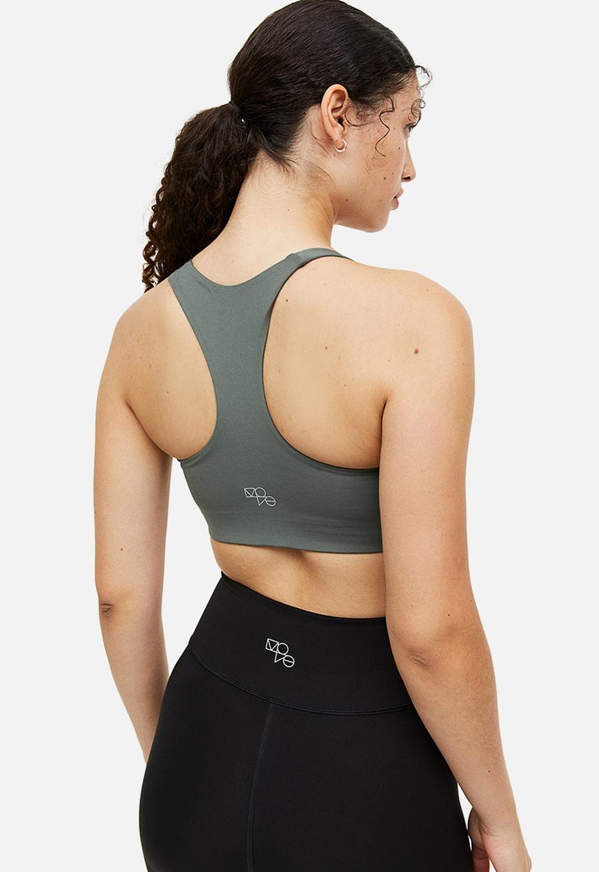 H&M - Drymove™ medium support sports bra - dark khaki green 