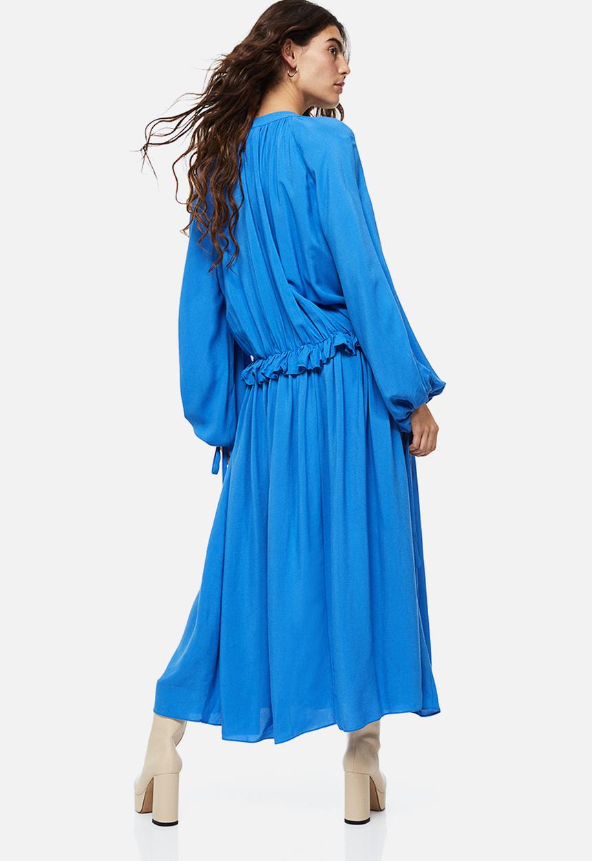 H&M - Voluminous frill-trimmed dress - bright blue