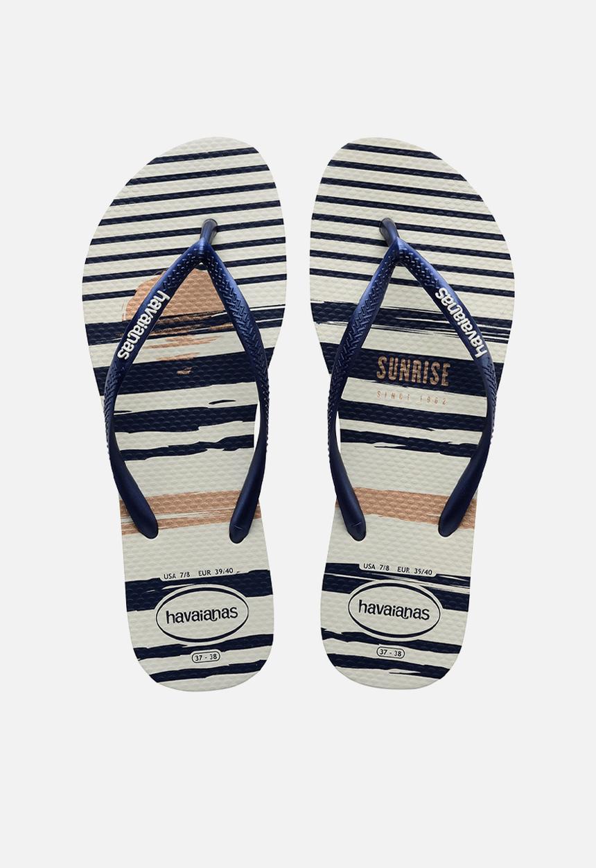 Havaianas - Slim nautical - white/navy/white