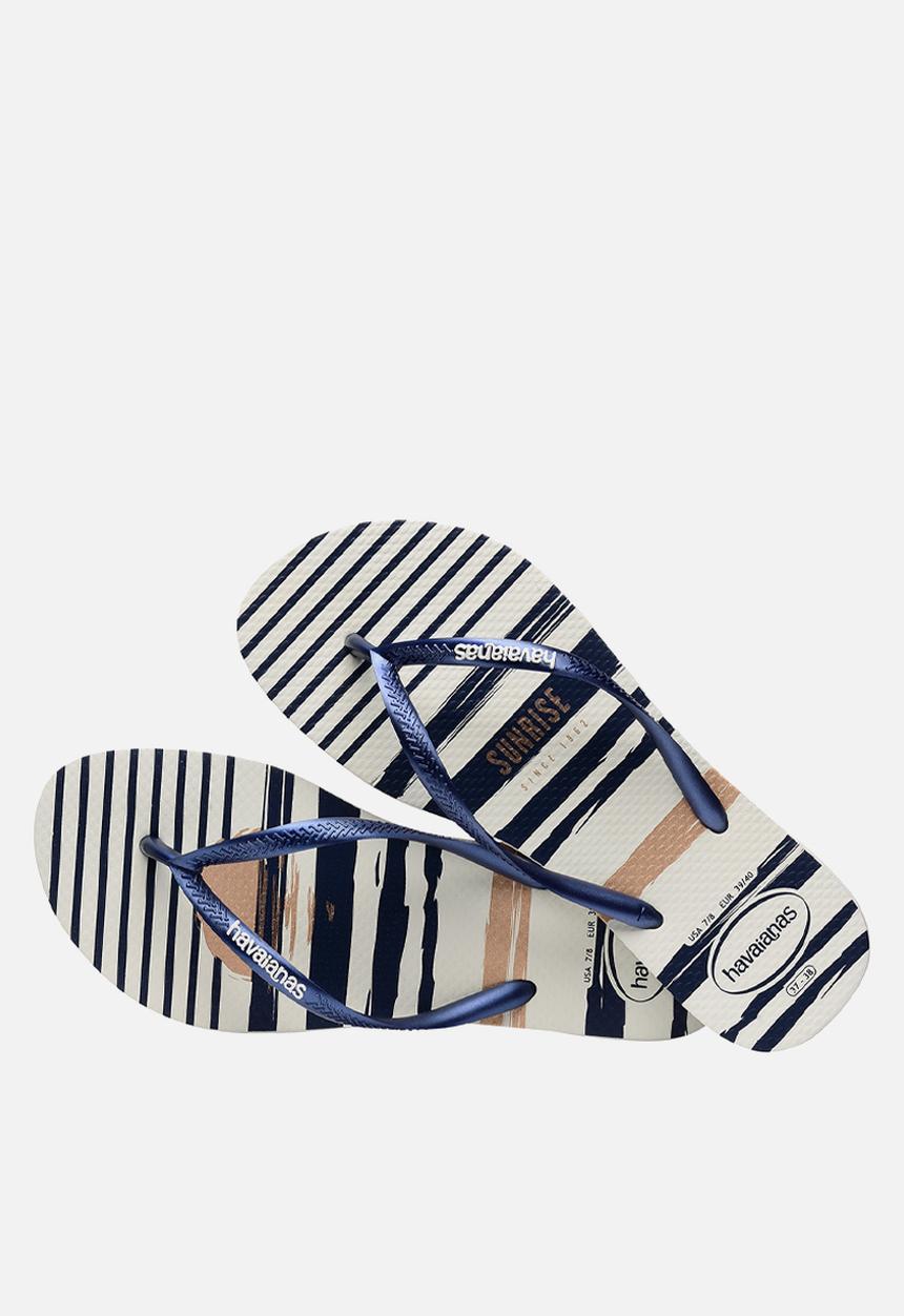 Havaianas - Slim nautical - white/navy/white
