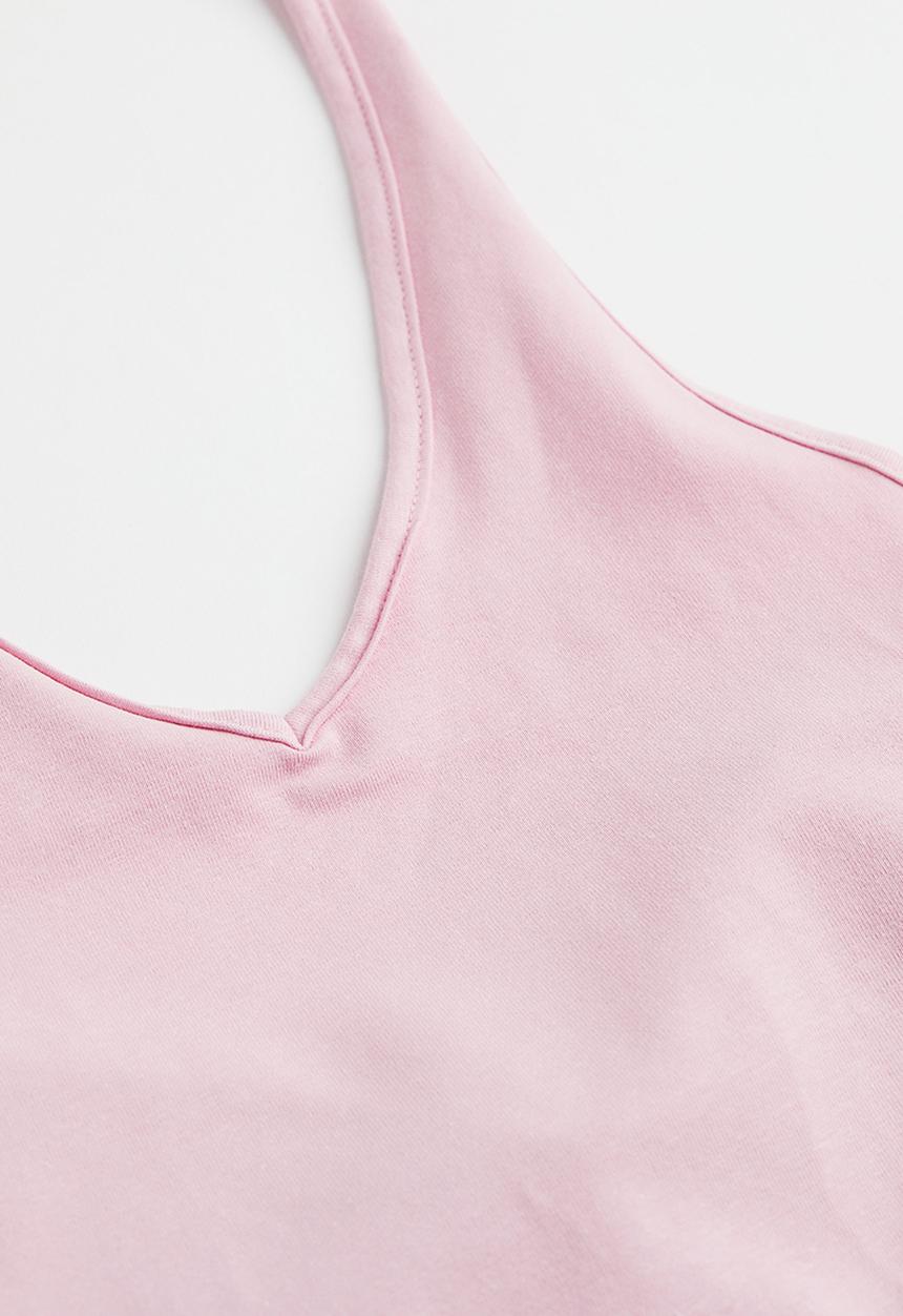 H&M - Halterneck v-neck top - light pink 