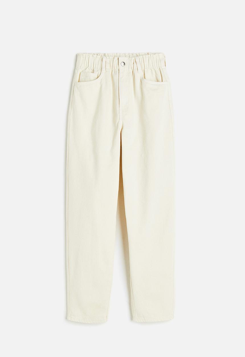H&M - High waist twill trousers - cream