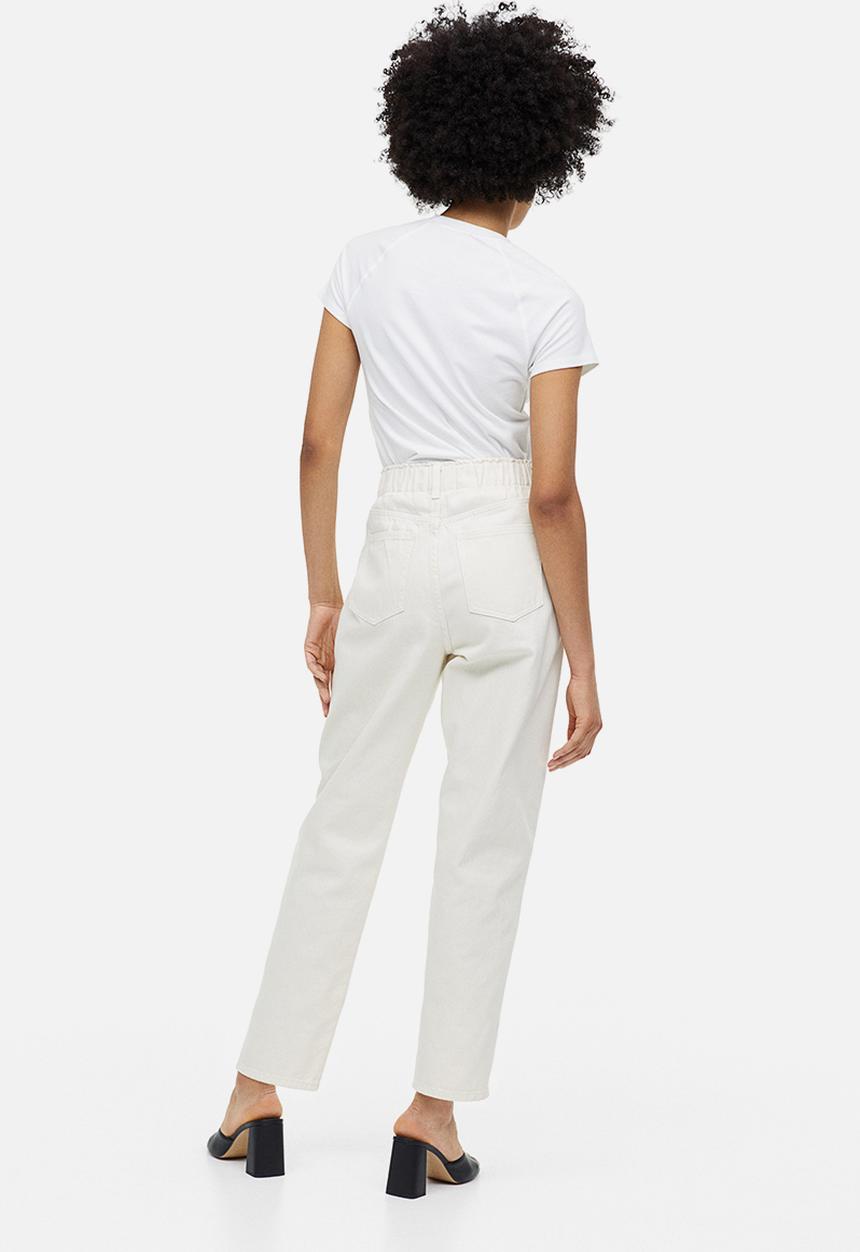 H&M - High waist twill trousers - cream