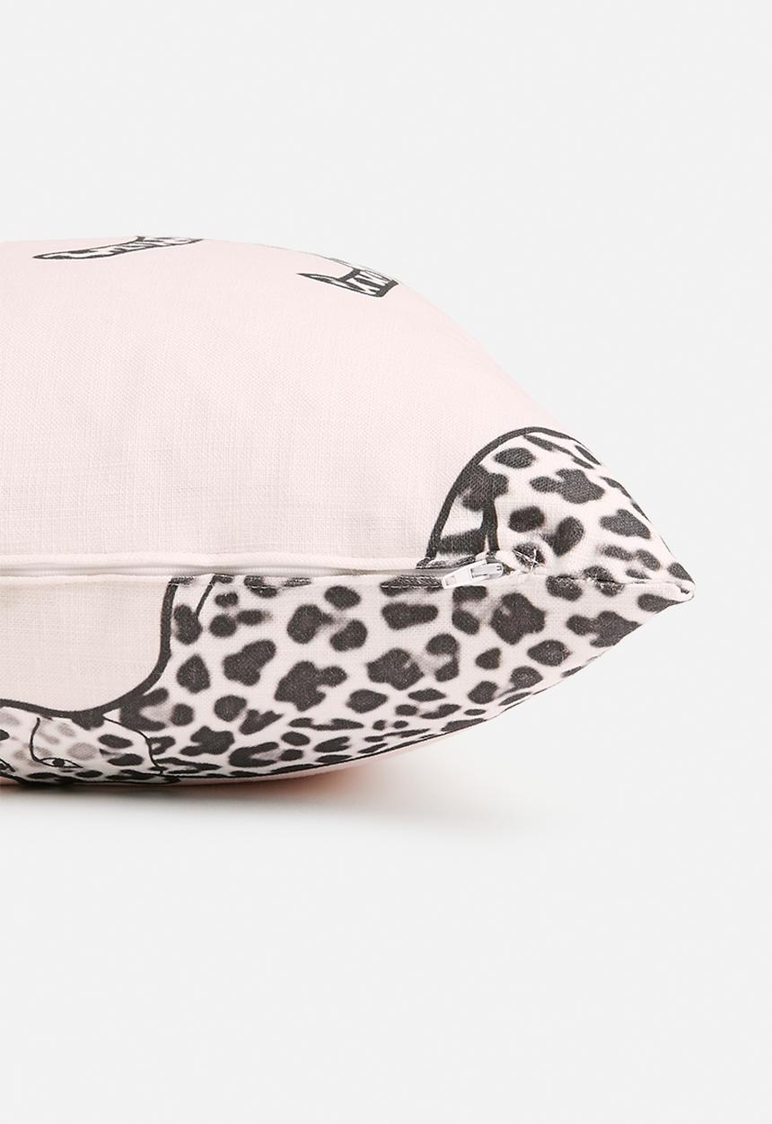 Sixth Floor - Fierce kids cushion cover - pink & black