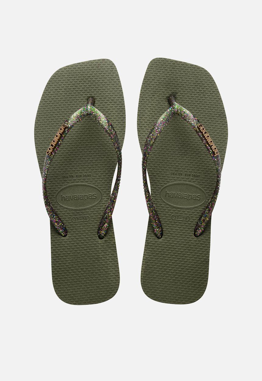 Havaianas - Square logo metallic - green