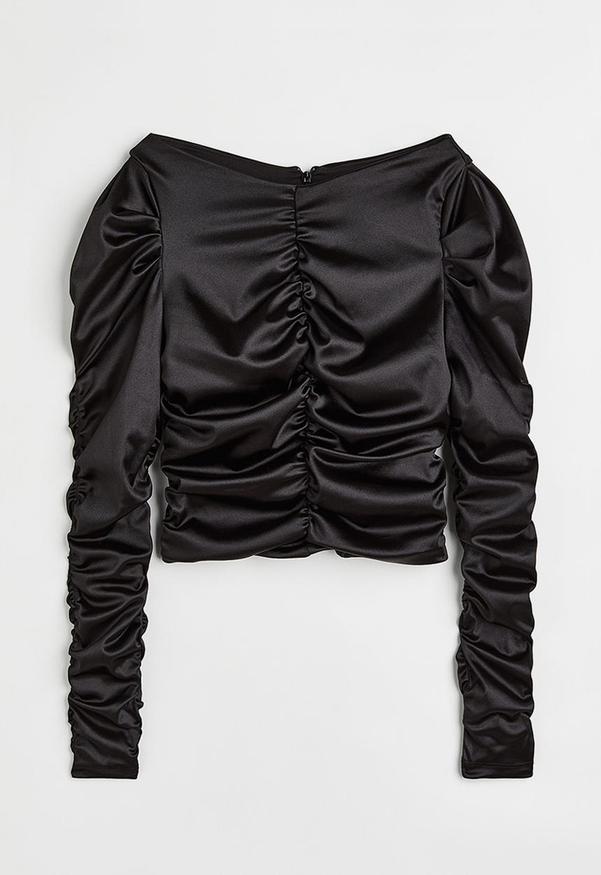 H&M - Gathered top - black