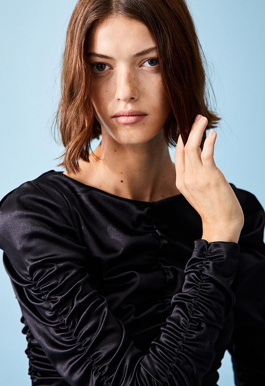 H&M - Gathered top - black