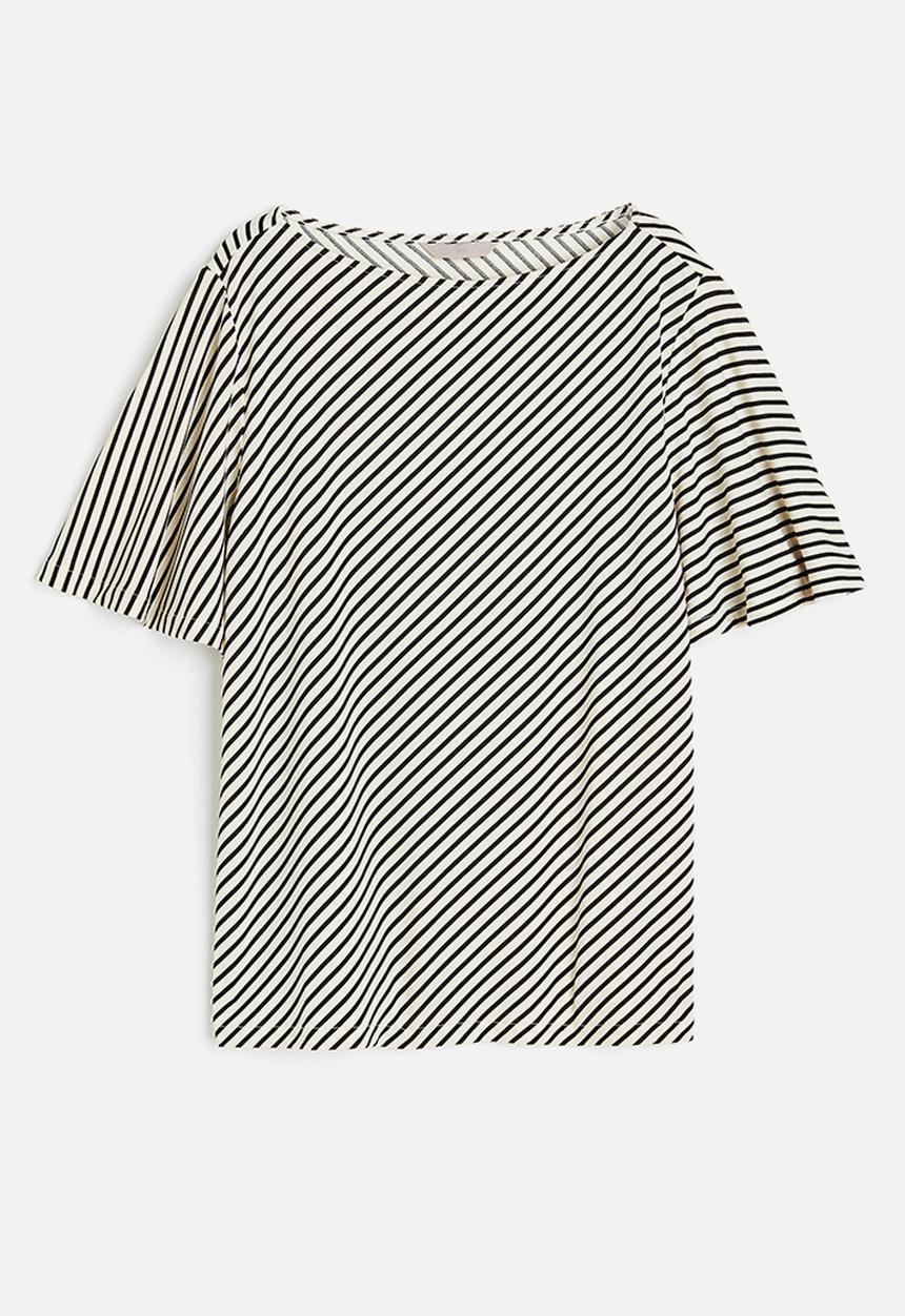H&M - Jersey top - cream striped 