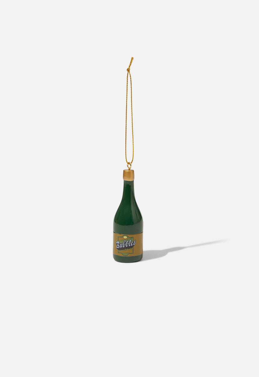 Typo - resin christmas ornament - bubbles wine bottle