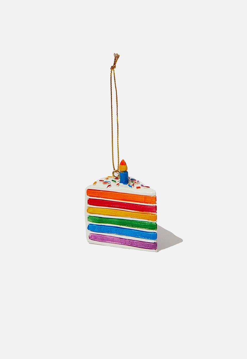 Typo - Resin christmas ornament - rainbow cake