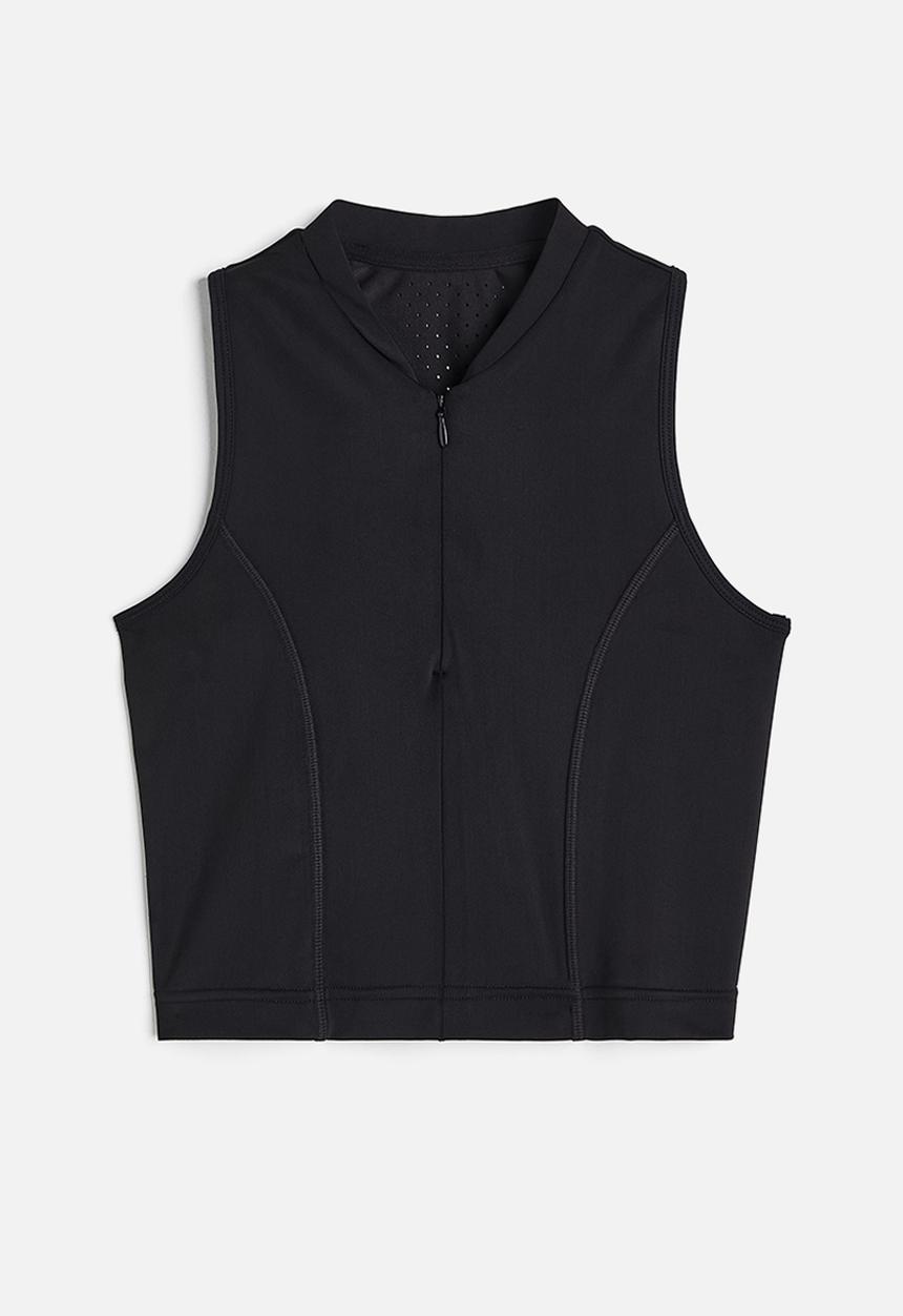 H&M - Drymove™ cropped sports top - black