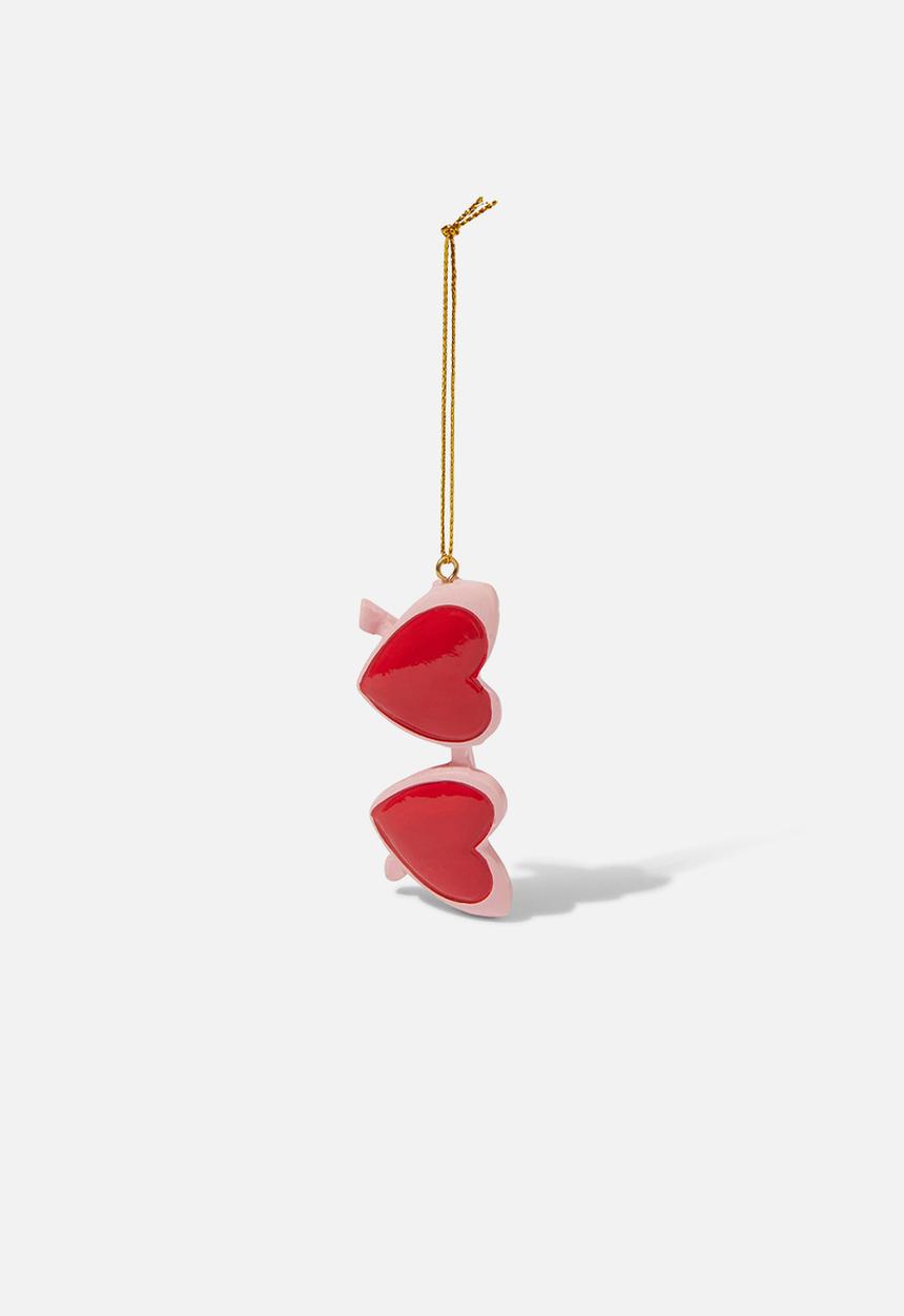 Typo - Resin christmas ornament - heart sunglasses