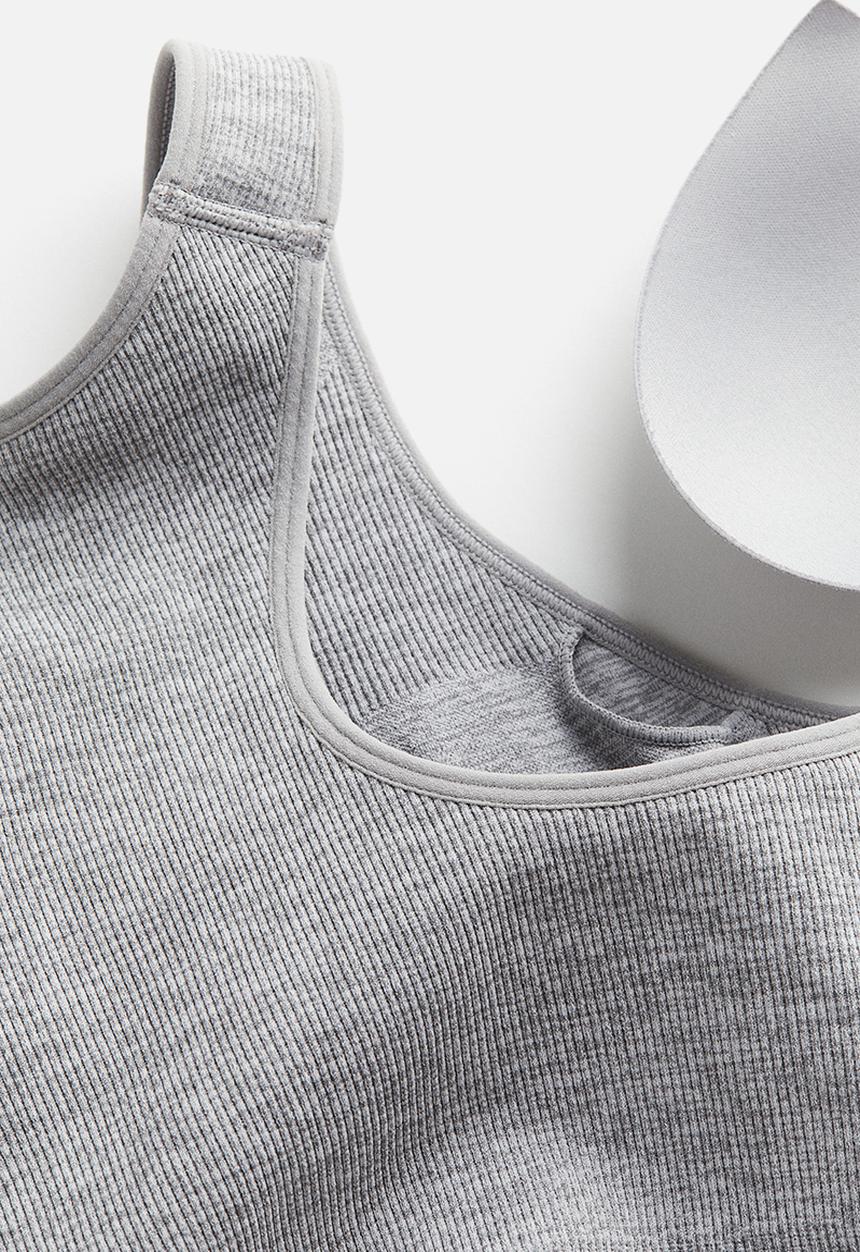 H&M - Drymove™ medium support sports bra - grey marl 