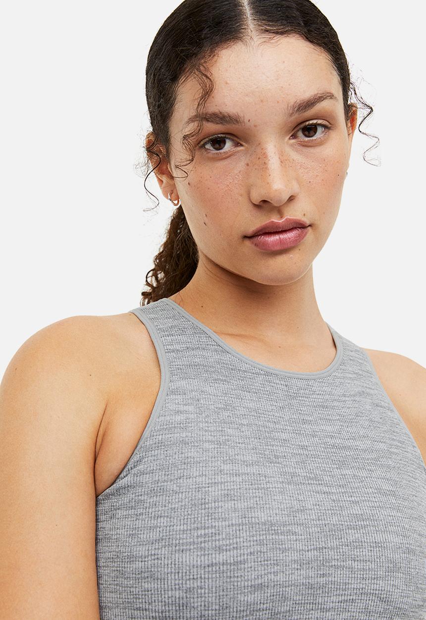 H&M - Drymove™ medium support sports bra - grey marl 