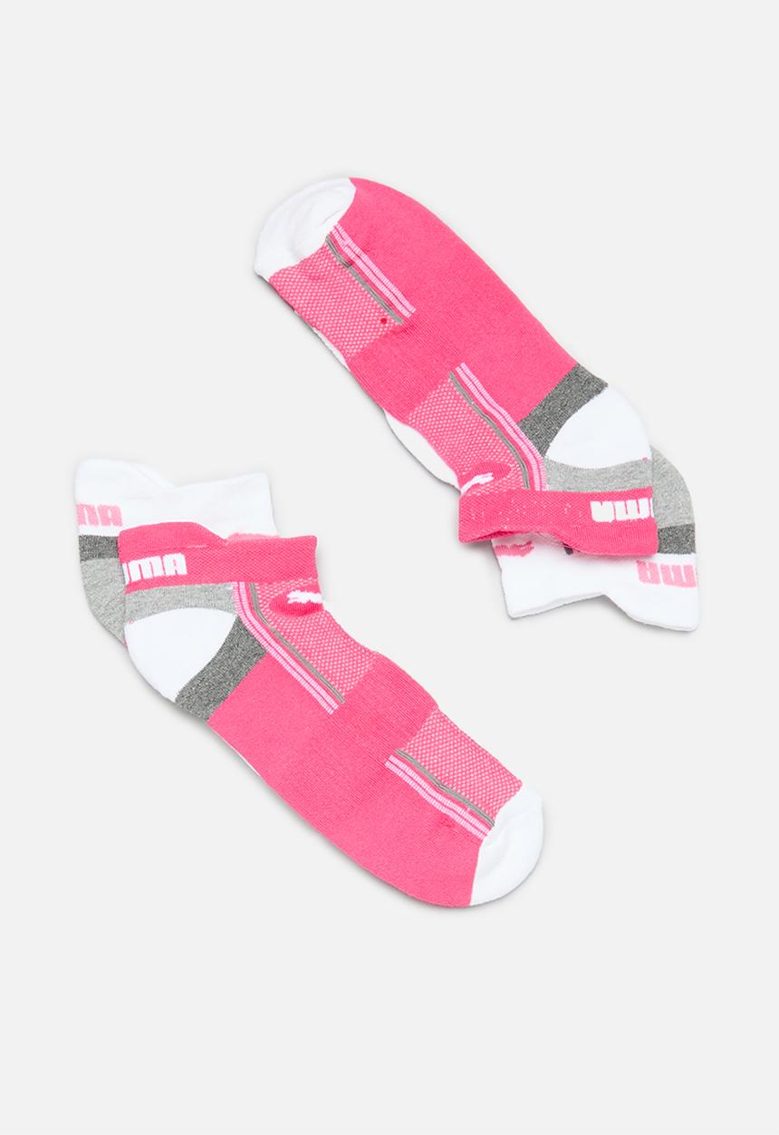 PUMA - Ladies 2 pack technical running sock - pink & white