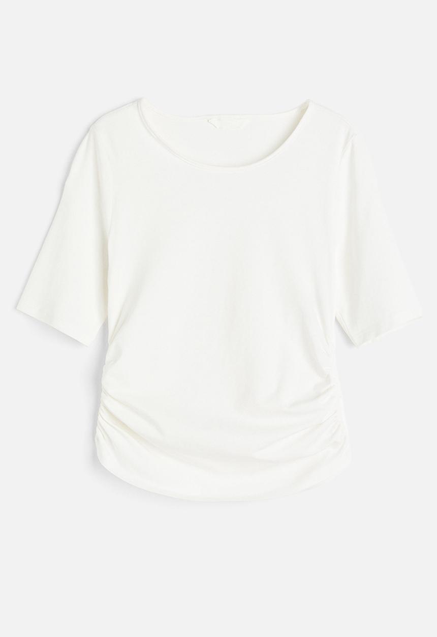H&M - Gathered jersey top - white