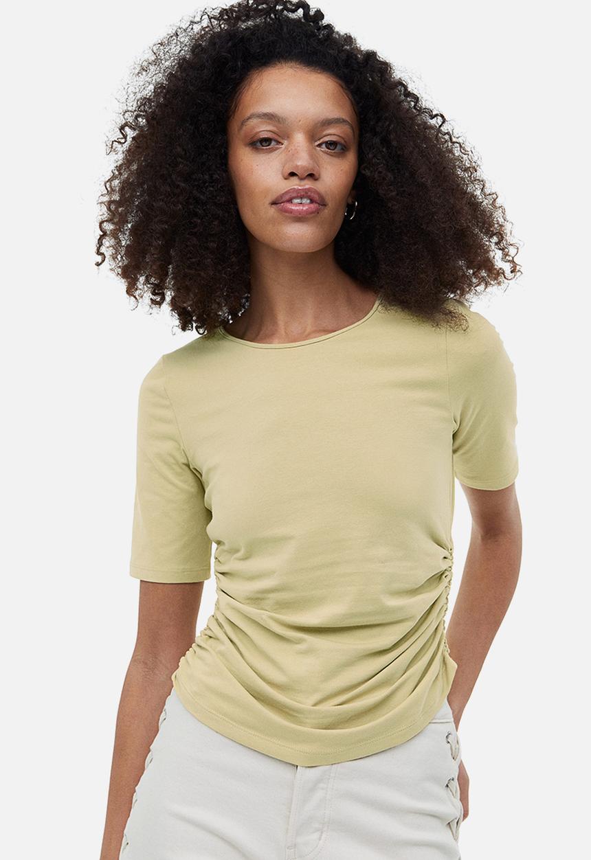 H&M - Gathered jersey top - light pistachio green