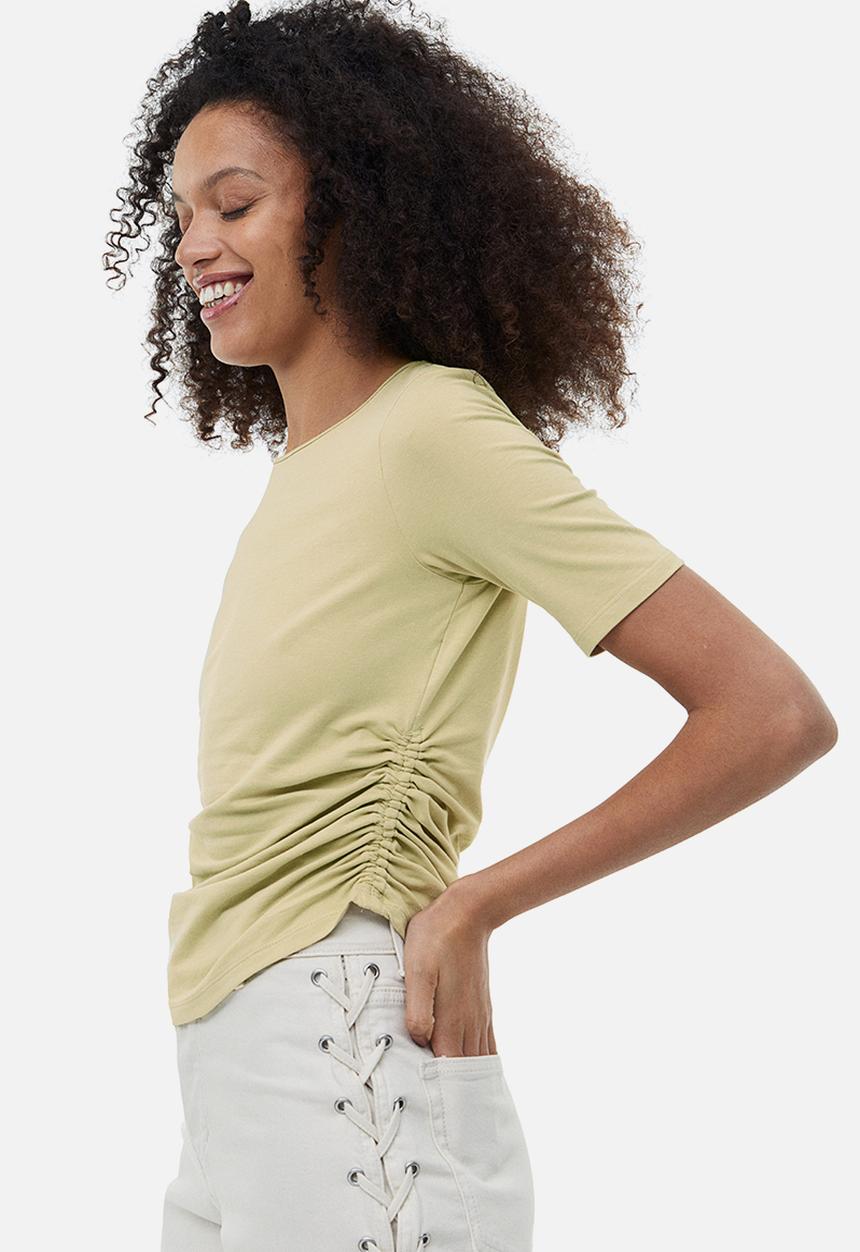 H&M - Gathered jersey top - light pistachio green
