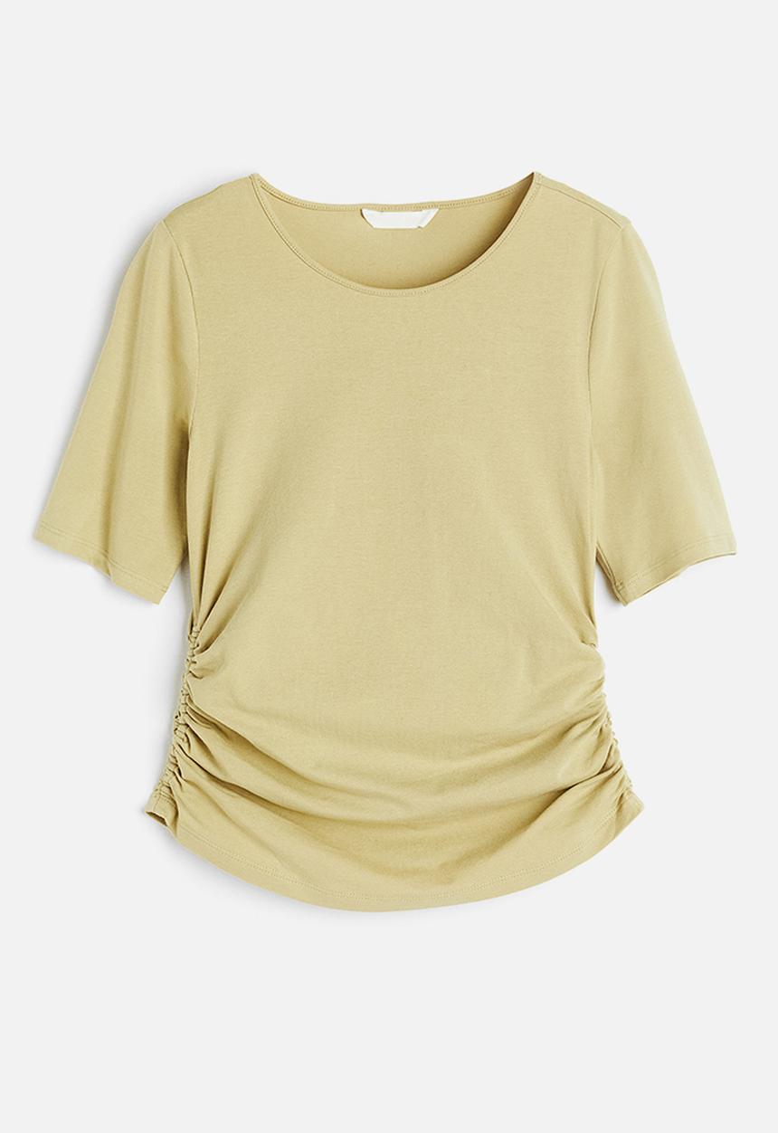 H&M - Gathered jersey top - light pistachio green