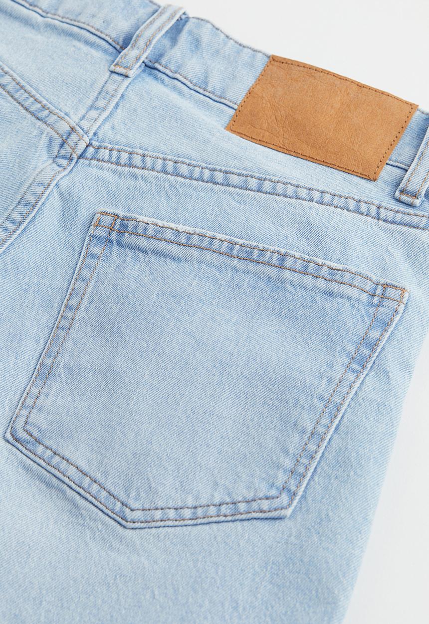 H&M - Denim shorts high waist - light denim blue 