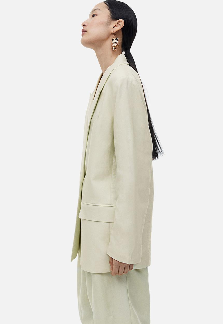 H&M - Double-breasted blazer - light green