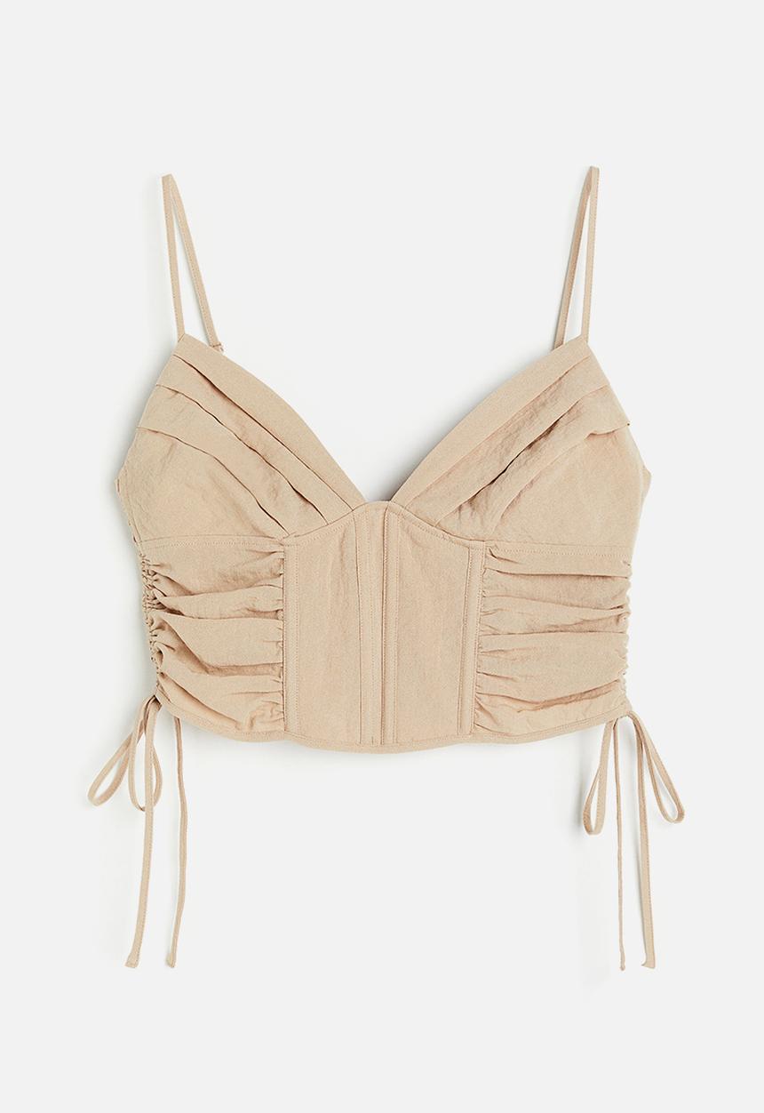 H&M - Cropped corset top - beige