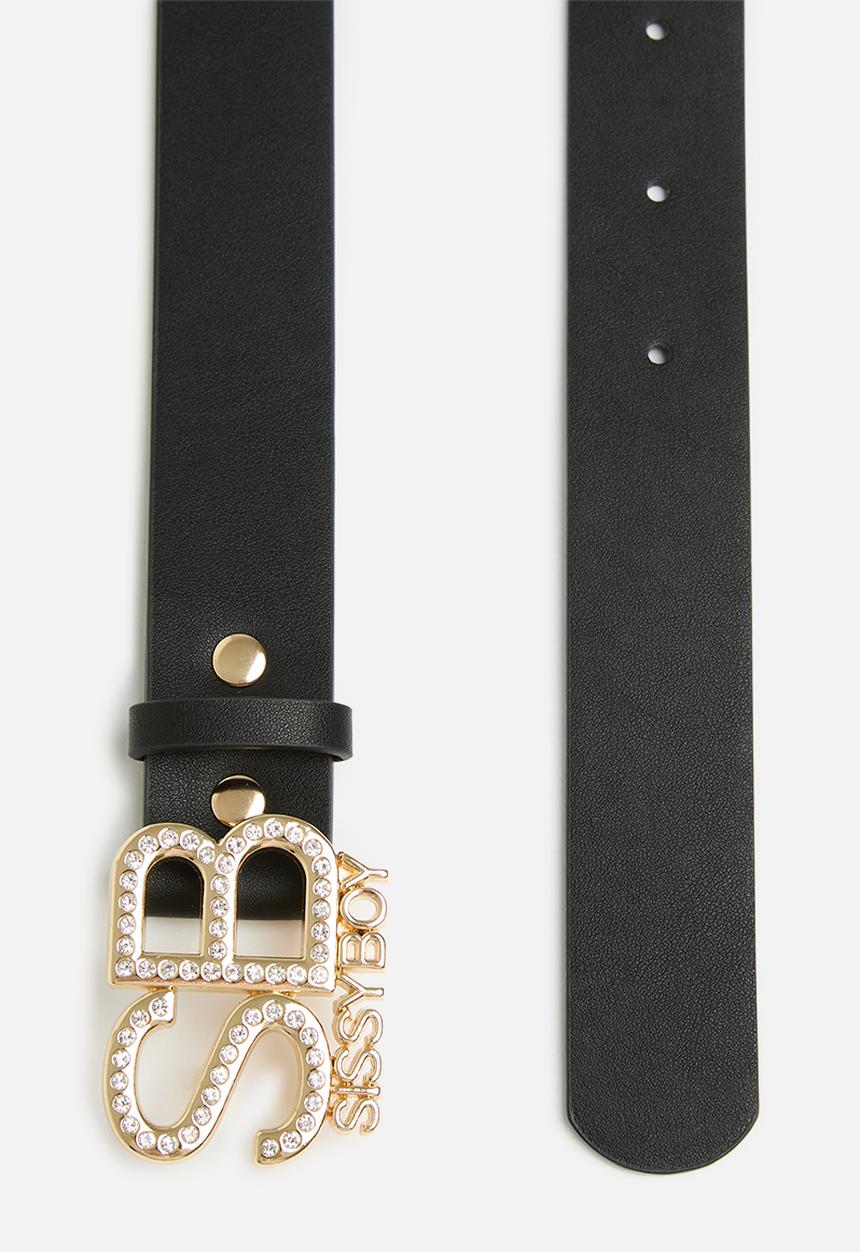 SISSY BOY - Diamante sb belt - black