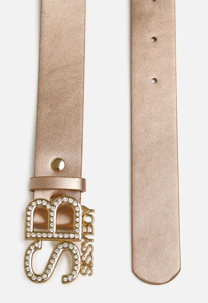 SISSY BOY - Diamante sb belt - rose gold