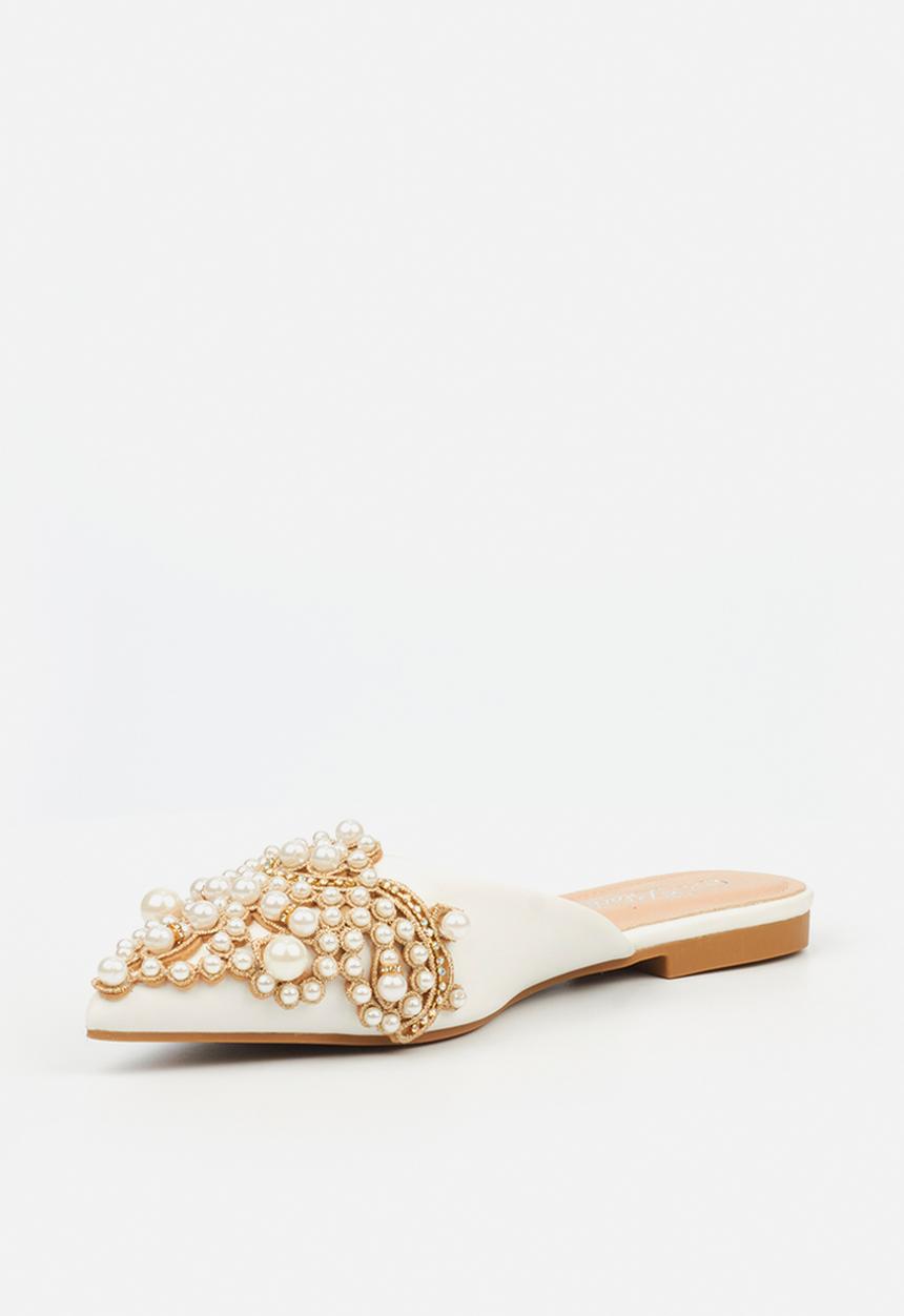 Miss Black - Clam 1 mule - white