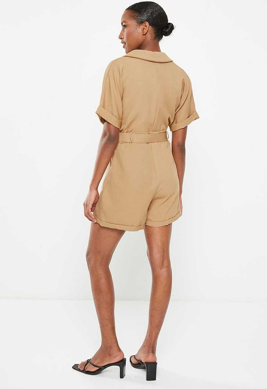 Trendyol - Blazer style short jumpsuit - brown