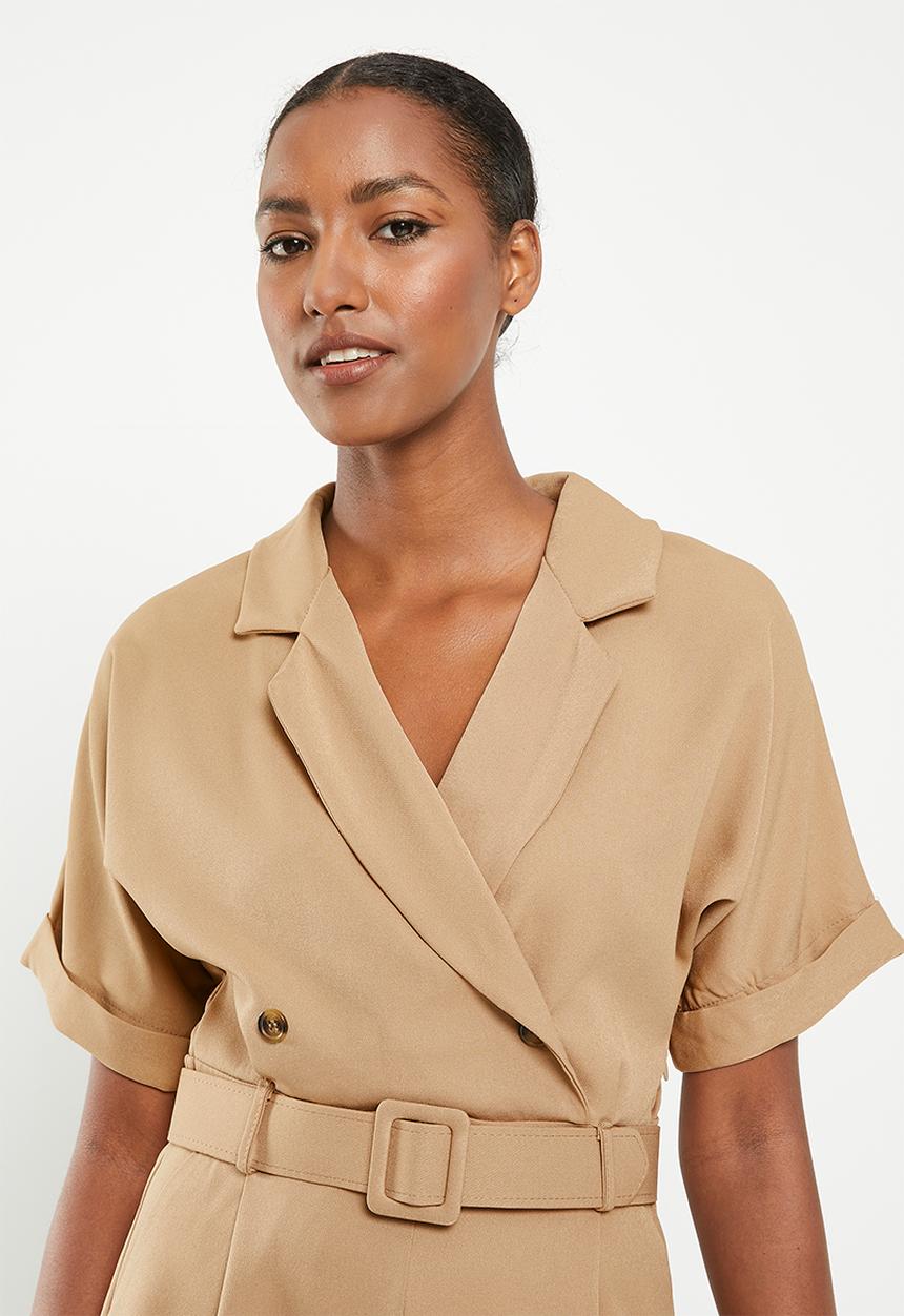 Trendyol - Blazer style short jumpsuit - brown