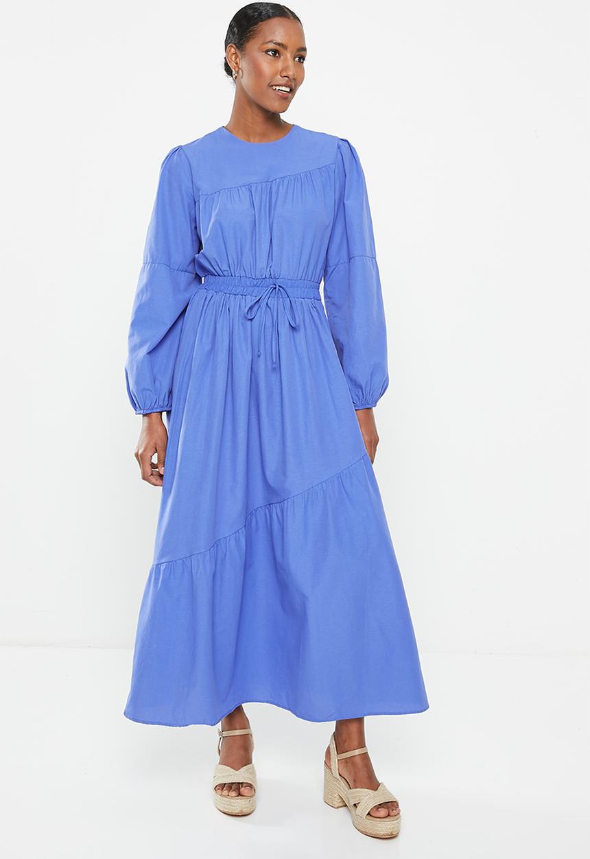 Trendyol - Modest elasticated waist skater dress - blue