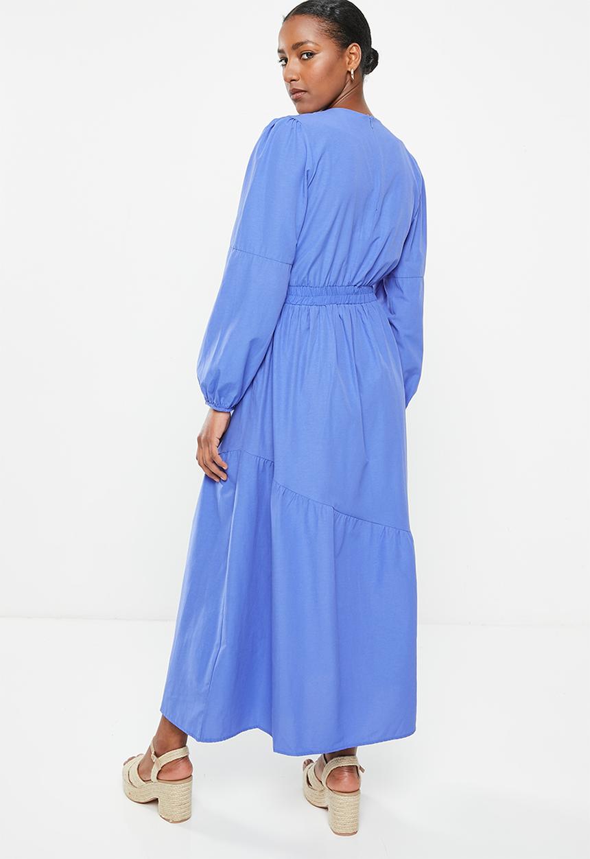 Trendyol - Modest elasticated waist skater dress - blue