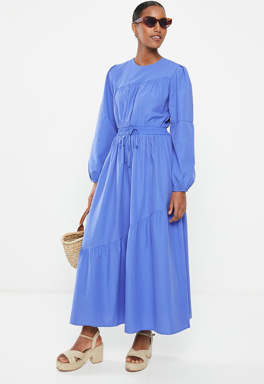 Trendyol - Modest elasticated waist skater dress - blue