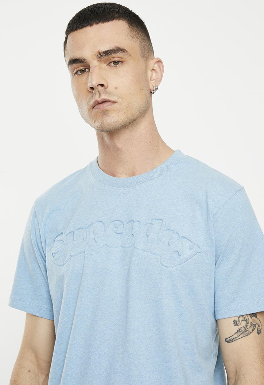 Superdry. - Vintage cooper class embs tee - stone blue marl