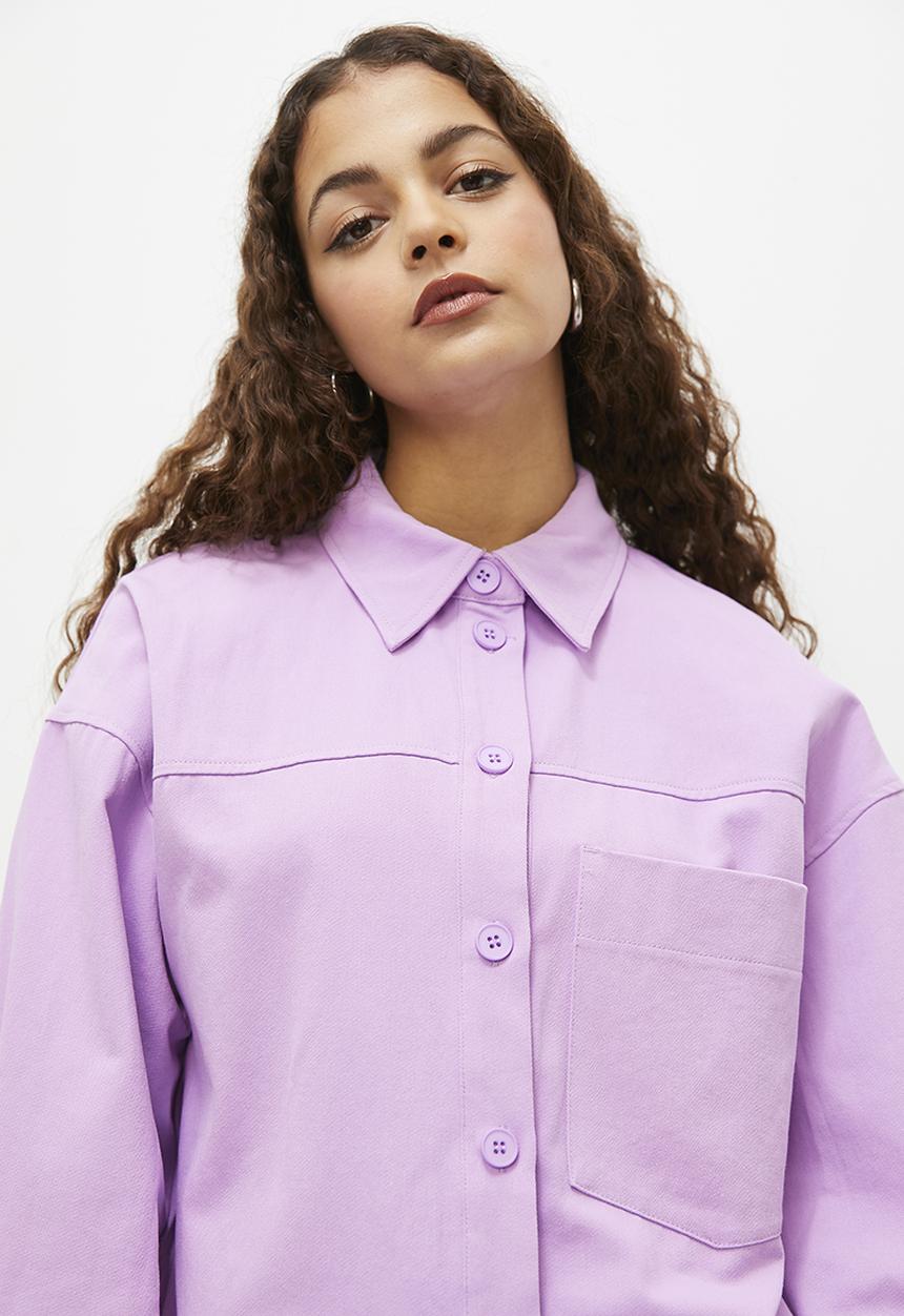 Blake - Cropped shacket - lilac