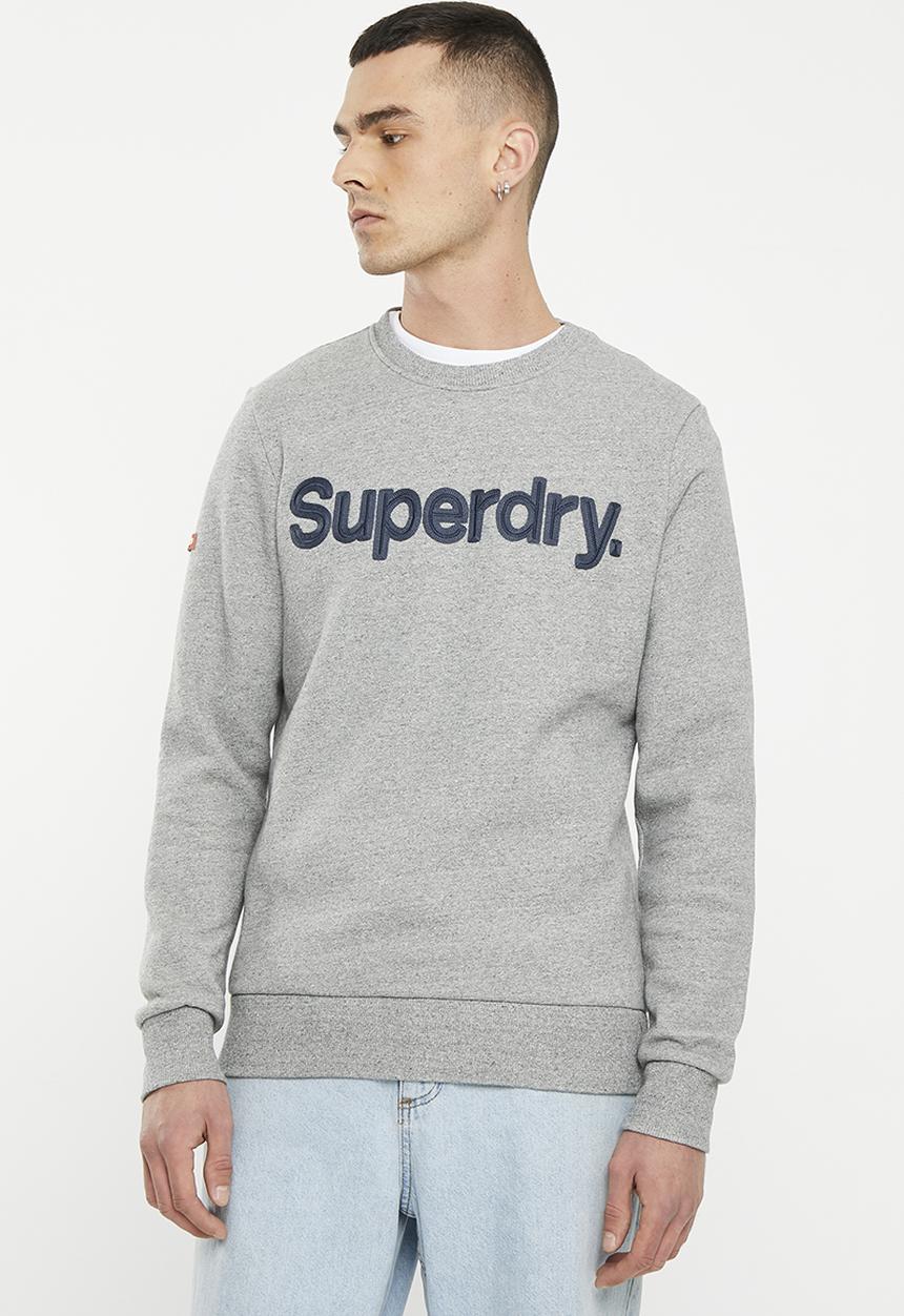Superdry. - Vintage core logo classic crew - light grey true grit